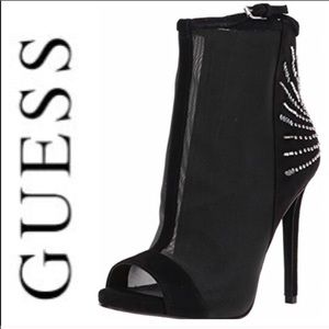 Guess👠Stud sequence black high heel booties.
